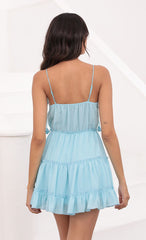 Tassle V-Neck dress in Aqua