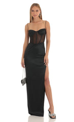 Corset Maxi Dress in Black
