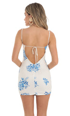 Floral Bodycon Dress in White