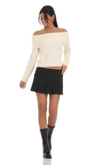 Pleated Skort in Black