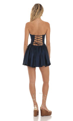 Corset Cutout Dress in Navy