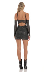 Shimmer Bodycon Dress in Black