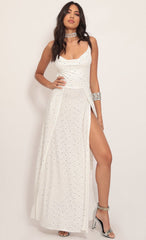 Twinkling Maxi Dress in Ivory Gold