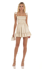 Fit and Flare Dress in Champagne