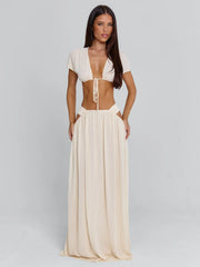 Lucy'S Soleia Maxi Skirt Cream