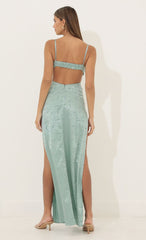 Cutout Floral Maxi in Green