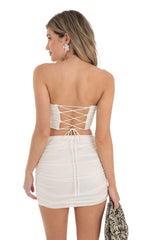 Corset Two Skirt Piece Set in White