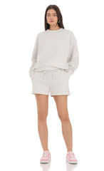 Embroidered Lucy in the Sky Shorts in Grey