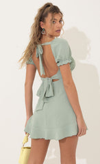 Fit and Flare Dress in Green