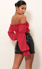 Off The Shoulder Top in Red