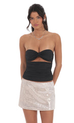 Two Piece Cutout Top in Black