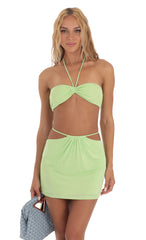 Wrap Two Piece Set in Lime Green