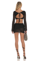 Crochet Two Piece Set in Black