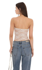 Strapless Lace Top in Cream