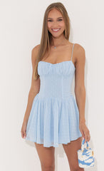 Fit and Flare Dress in Blue