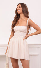 Fit and Flare Dress in Cream