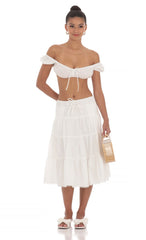Off Shoulder Crop Top in White