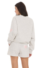 Embroidered Lucy in the Sky Shorts in Grey
