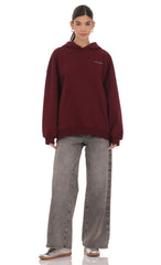 Oversized Lucy Hoodie in Burgundy