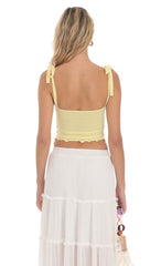 Shoulder Ties Twist Top in Yellow