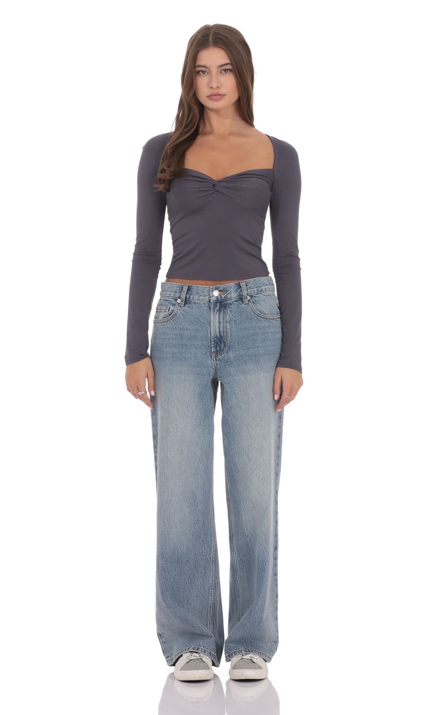 Mid Rise Baggy Jeans in Faded Blue