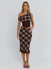 Narelle Top Brown Check