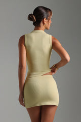 Sheveta Form-Ribbed Button-Down Tank Top - Peppermint Tea