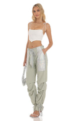 Rhinestone Pants in Sage Green