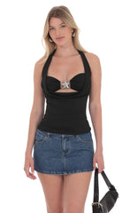 Starfish Two Piece Top Set in Black