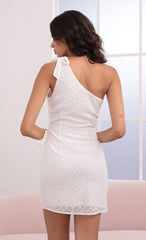 Shoulder Tie Dress in White