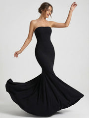Strapless Bandeau Fishtail Maxi Dress