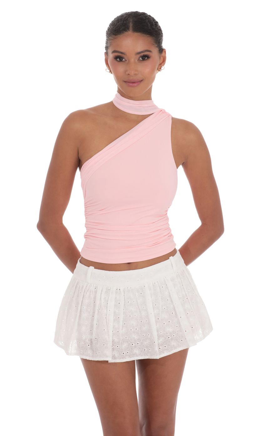 Floral Eyelet Skort in White