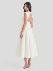 Timeless Hepburn Style Full Skirt Midi Dress