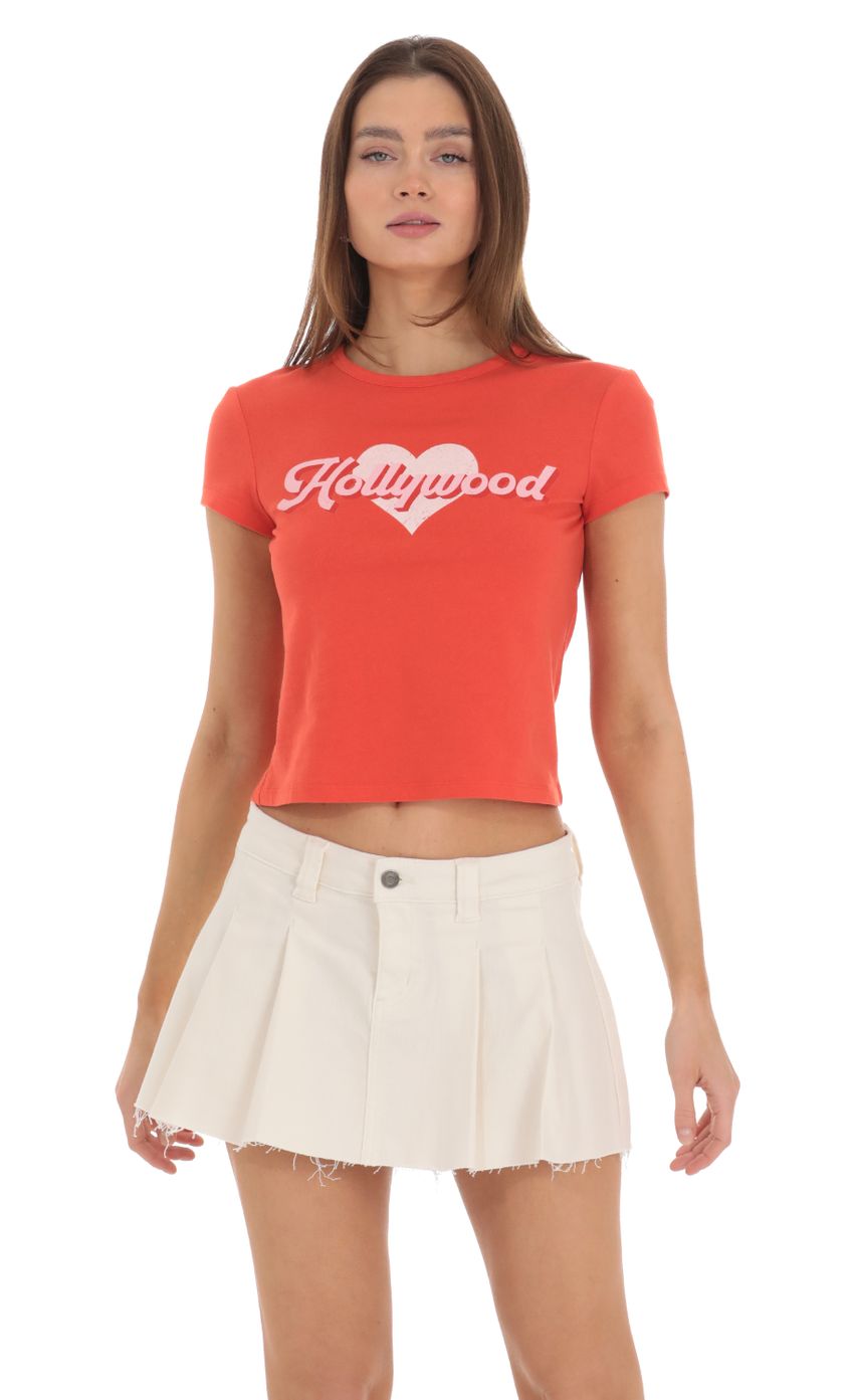 Hollywood Graphic T-Shirt in Red