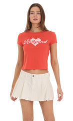 Hollywood Graphic T-Shirt in Red