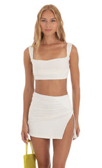 Two Piece Skirt Set in White