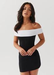 Diamonds And Pearls Mini Dress - Black