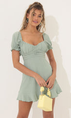 Fit and Flare Dress in Green
