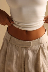 Sheveta The Ivy Wide-Leg Linen Trousers - Sand
