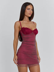 Bonjour Mini Dress Burgundy