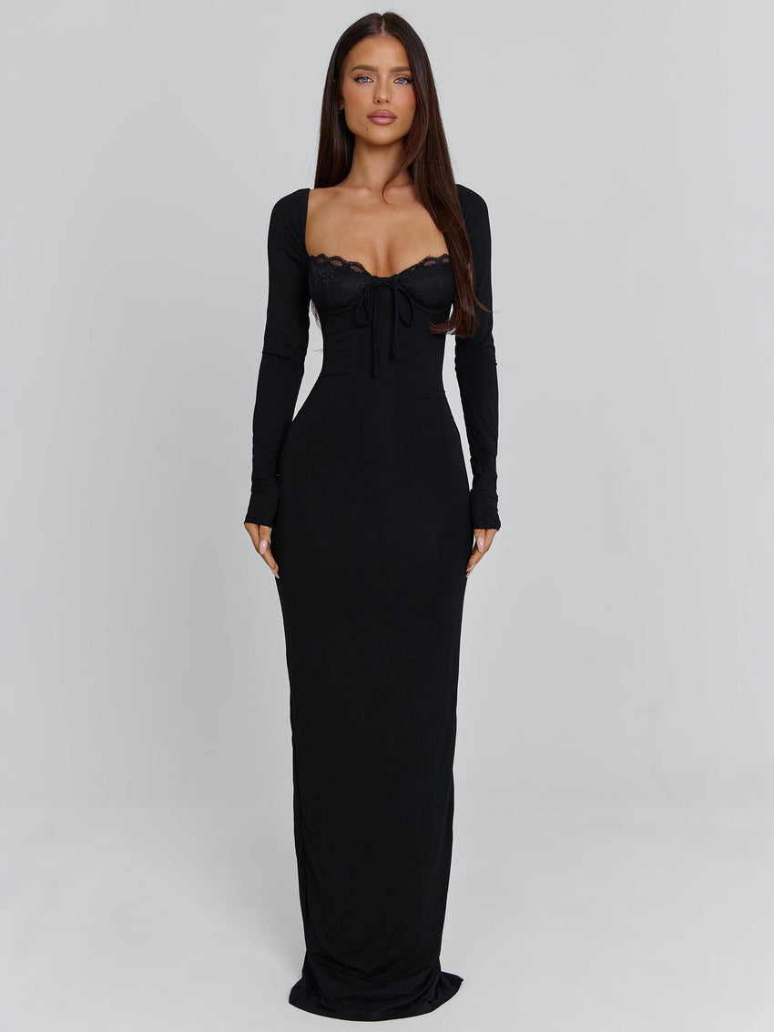 Dionne Long Sleeve Maxi Dress Black