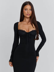 Dionne Long Sleeve Maxi Dress Black