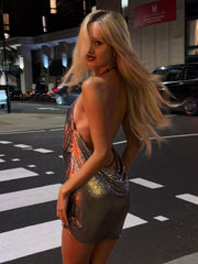Miai Mini Dress Gun Metal