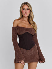 Juno Mini Dress Brown