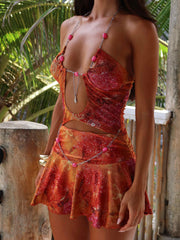 Niki Mini Dress Golden Crystal
