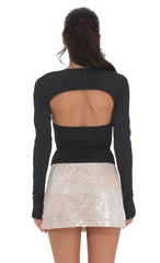 Two Piece Cutout Top in Black