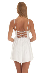 Corset Fit and Flare Dress in White