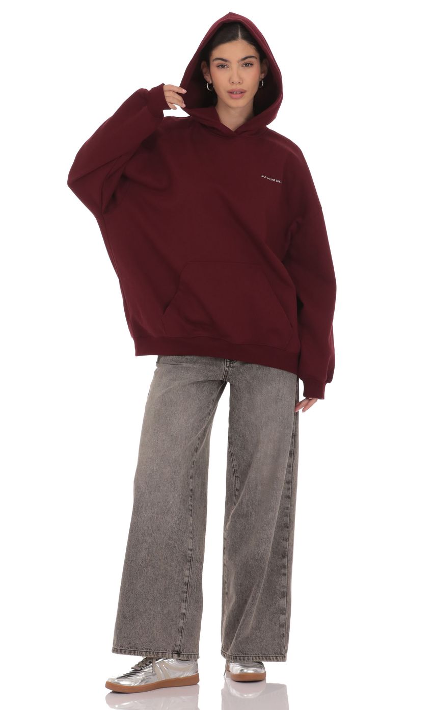 Oversized Lucy Hoodie in Burgundy