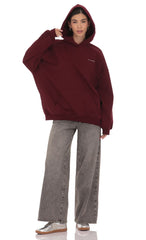 Oversized Lucy Hoodie in Burgundy