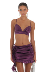 Rose Tassel Two Piece Set in Purple